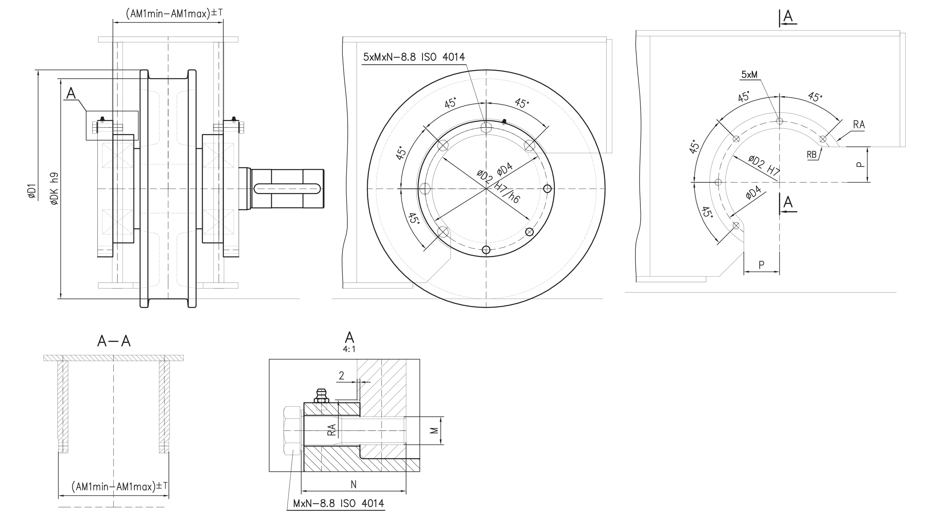 Zabudowa zestawu kołowego mocowanego od zewnątrz